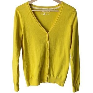 COLOURS of the World Women’s Yellow Cardigan Sweater Size Medium